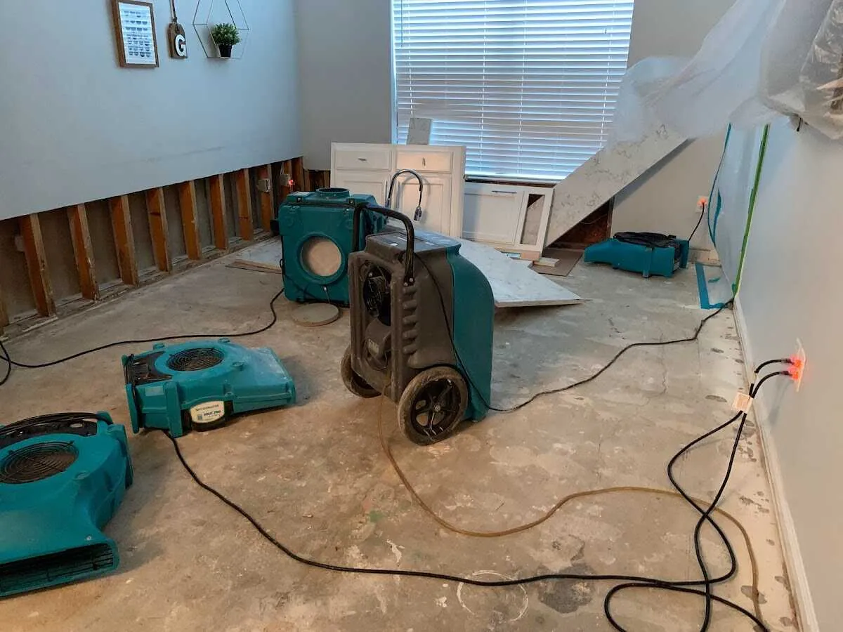 Dehumidifier in flood-cut room for Water Extraction & Removal in Anoka